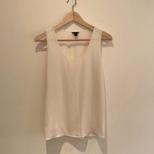 Ann Taylor Cream Mixed Media Blouse | Size XS